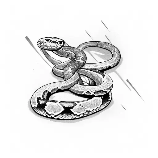 snake wrapped around a blade with throne worms around the handle  tattoo design idea