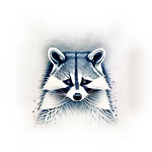Origami racoon tattoo design idea