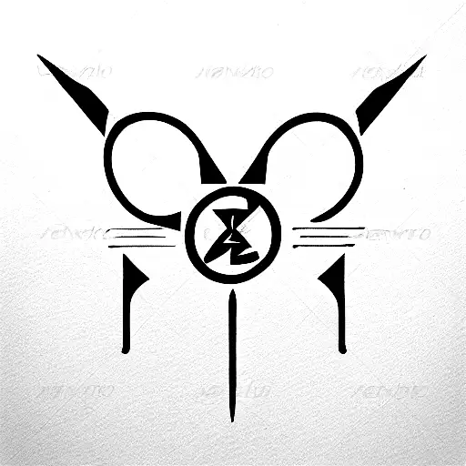Cybernetic runes tattoo design idea