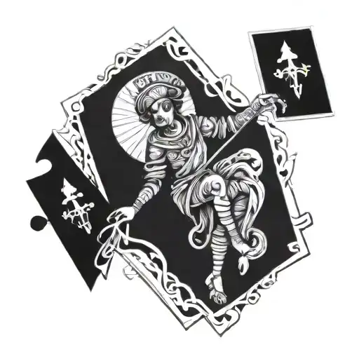 The fool tarot card tattoo design idea