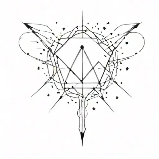 A minimalist design featuring the BTS logo intertwined with fireworks tattoo design idea