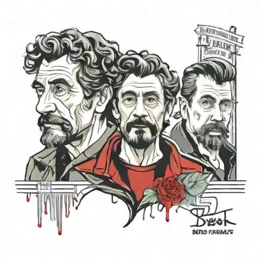 tattoo design Money Heist with actors Andrés de Fonollosa and Martín Berrote tattoo design idea