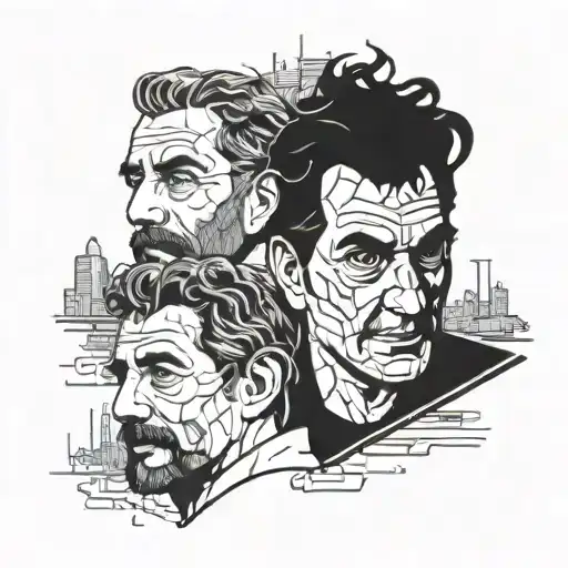 tattoo design Money Heist with actors Andrés de Fonollosa and Martín Berrote tattoo design idea