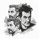 tattoo design Money Heist with actors Andrés de Fonollosa and Martín Berrote tattoo design idea