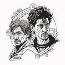 tattoo design Money Heist with actors Andrés de Fonollosa and Martín Berrote tattoo design idea