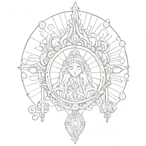 nossa senhora aparecida e espírito santo tattoo design idea