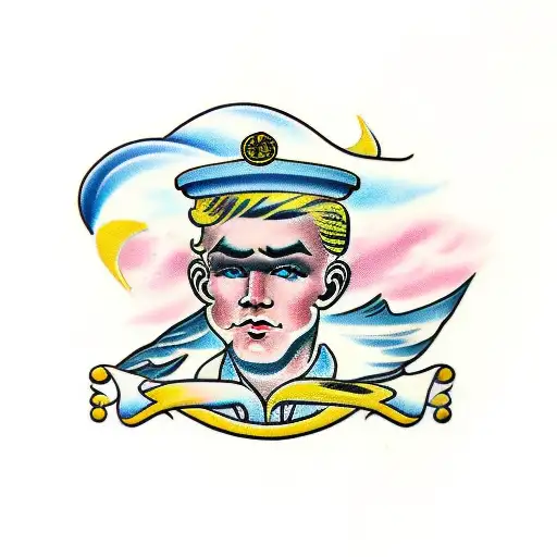 blonde boy of the sea tattoo design idea