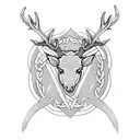 Celtic stag mountains sleeve tattoo design idea