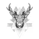 Celtic stag mountains sleeve tattoo design idea