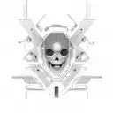 A futuristic cyborg with elements of techno music incorporated tattoo design idea