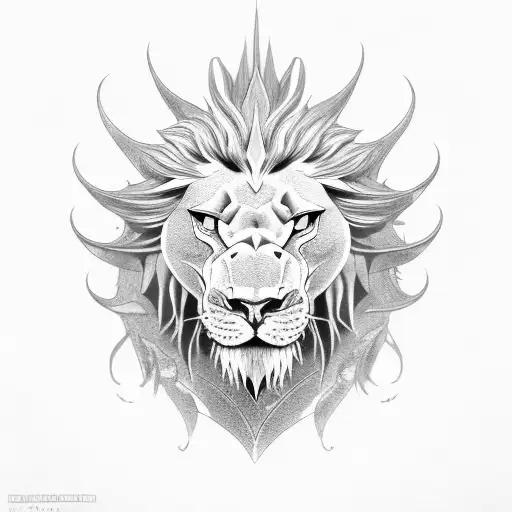 dragon with lion head tattoo design idea