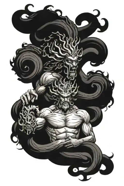 Greek mythology hydra and hades Greek god tattoo design idea