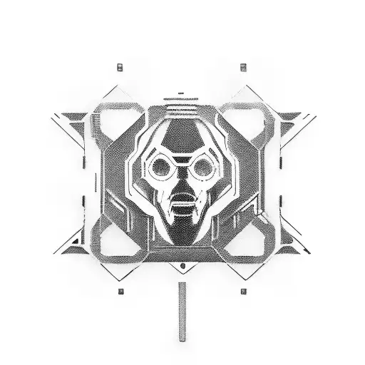 Ghost in the Shell-inspired cybernetic laptop tattoo design idea