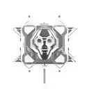 Ghost in the Shell-inspired cybernetic laptop tattoo design idea