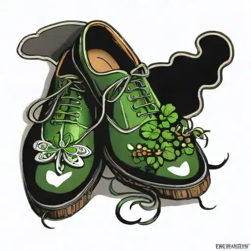 shoes with clovers tattoo design idea