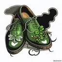shoes with clovers tattoo design idea