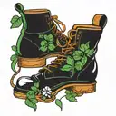 shoes with clovers tattoo design idea