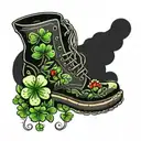 shoes with clovers tattoo design idea