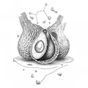 GPU inside avocado tattoo design idea