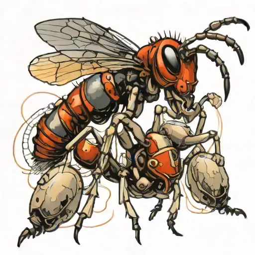 ant whose body is made of protein amino acid sequence  tattoo design idea