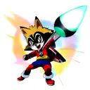 rocket raccon tattoo design idea