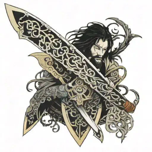 lord of the rings knife "narsil" tattoo design idea