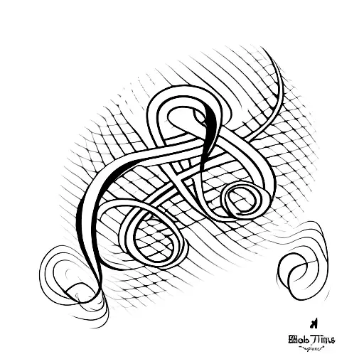 Treble clef that goes on the path of heartbeats to achieve success tattoo design idea