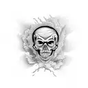 flaming skull 999 juice wrld tattoo design idea