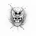 flaming skull 999 juice wrld tattoo design idea