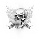 flaming skull 999 juice wrld tattoo design idea