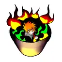 juice wrld flaming skull smoke tattoo design idea