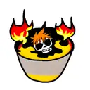 juice wrld flaming skull smoke tattoo design idea