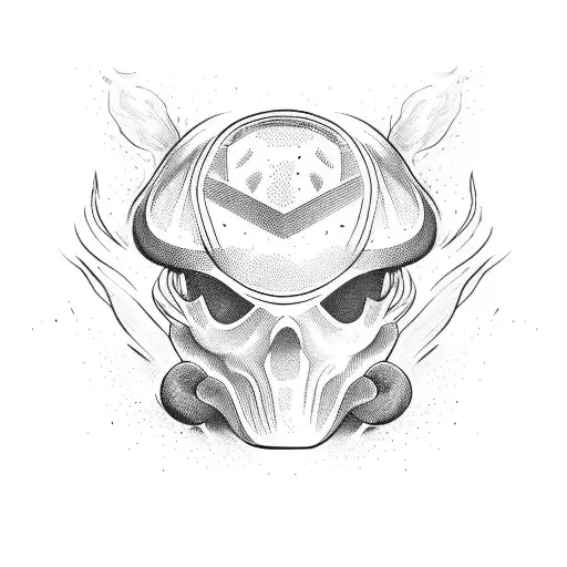 Burning fire helmet tattoo design idea