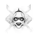 Burning fire helmet tattoo design idea