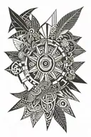 Polynesia with sun tattoo design idea