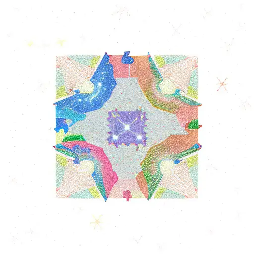 A puzzle piece forming a constellation of cousins tattoo design idea