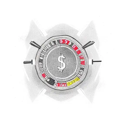 A new-school tattoo of a boxing ring with dollar signs as the ropes tattoo design idea