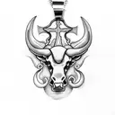 italian bull horn and cross pendant together tattoo design idea