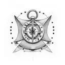 italian cornicello and cross pendant together tattoo design idea