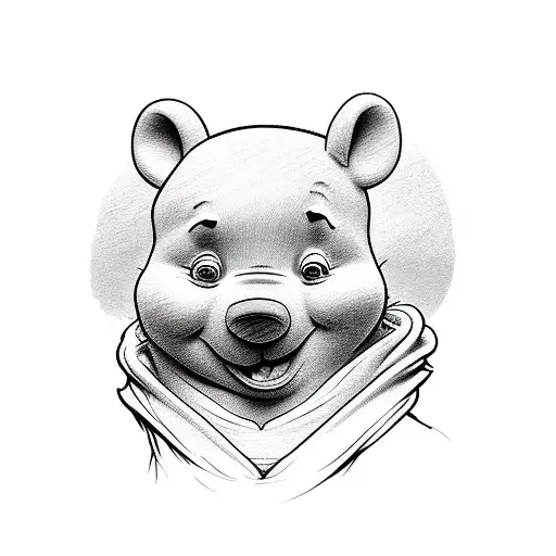 fancy winnie the pooh tattoo design idea