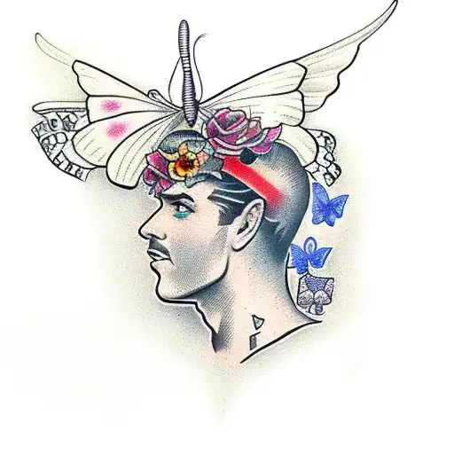 name Chase with fancy butterfly tattoo design idea