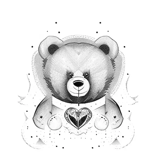 horrific teddy bear  tattoo design idea
