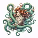 mermaids octopus tattoo design idea