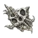 skeletal hand choking tattoo design idea