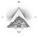 aztec and pyramid and person tattoo design idea