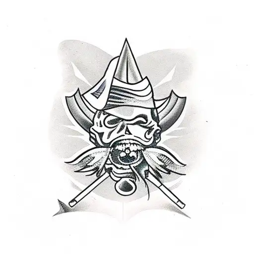 dumbbell and weed tattoo design idea