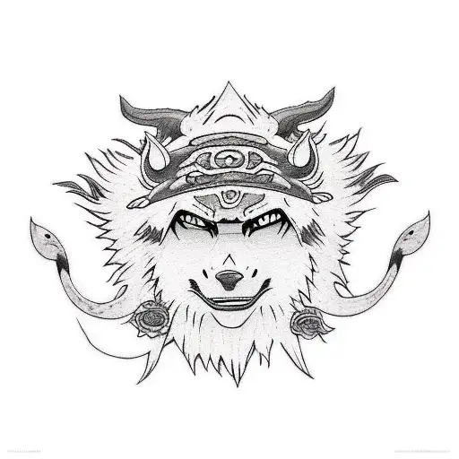 the main character of 'Princess Mononoke tattoo design idea