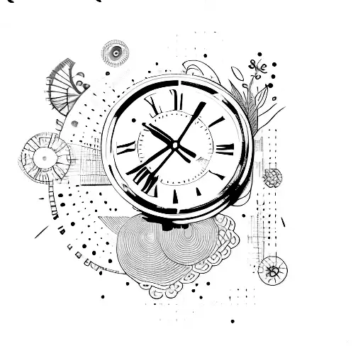 Clock tattoo design idea