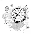 Clock tattoo design idea
