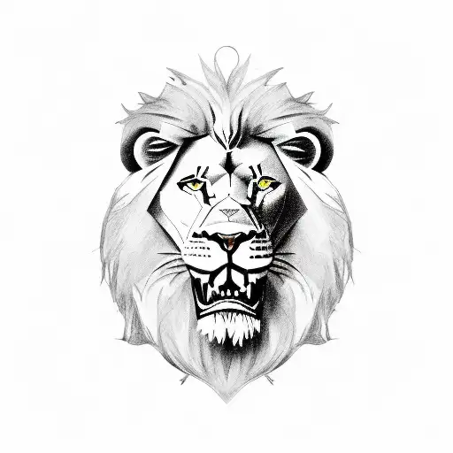 alcholholic with lion and a broken pocket watch tattoo design idea